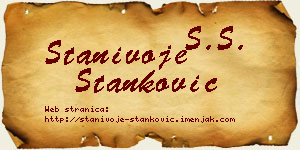 Stanivoje Stanković vizit kartica